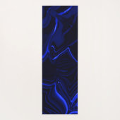Blaue Kurven und Wellenmuster in dunkelblauem Bild Yogamatte (Rückseite)