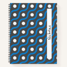 Blaue Kurvenlinie Muster auf Grau