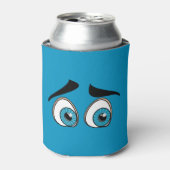Blaue, kurvige Augen Funny Can Cooler - individuel Dosenkühler (Kanne Vorderseite)