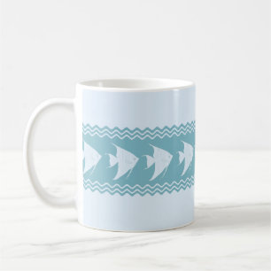 Blaue Küste Angelfish Streifen Kaffeetasse