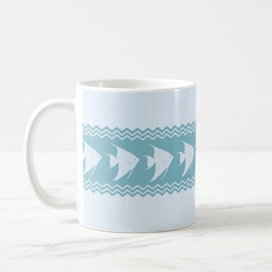 Blaue Küste Angelfish Streifen Kaffeetasse (Links)