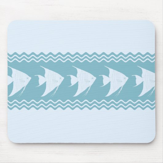 Blaue Küste Angelfish Streifen Mousepad (Vorne)