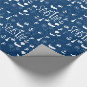 Blaue Küste der Nautischen See zum Geburtstag Geschenkpapier (Ecke)