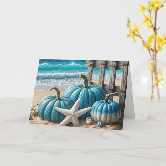 Blaue Küste Herbstkürme zum Geburtstag Karte (Gelbe Blume)