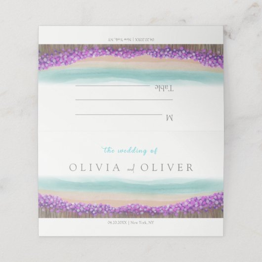 Blaue Küste Platzkarte (Außenseite Aufgefaltet)