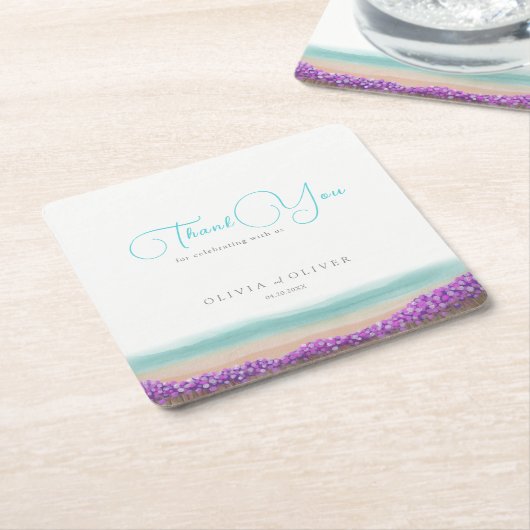 Blaue Küste Rechteckiger Pappuntersetzer (angewinkelt)