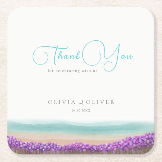 Blaue Küste Rechteckiger Pappuntersetzer (Vorderseite)