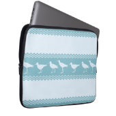 Blaue Küste Sandpiper Bird Stripes Laptopschutzhülle (Vorne Rechts)