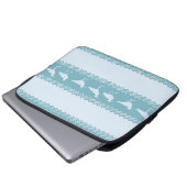 Blaue Küste Sandpiper Bird Stripes Laptopschutzhülle (Vorne Knopf)