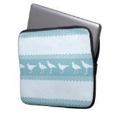 Blaue Küste Sandpiper Bird Stripes Laptopschutzhülle (Vorderseite Links)