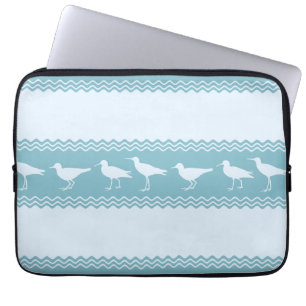 Blaue Küste Sandpiper Bird Stripes Laptopschutzhülle