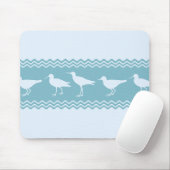 Blaue Küste Sandpiper Bird Stripes Mousepad (Mit Mouse)