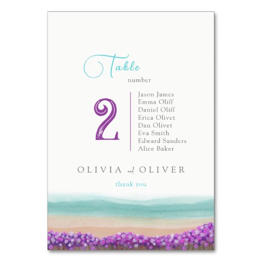 Blaue Küste Tischnummer (Rückseite)