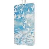 Blaue Küste Vögel Moderne Wasserfarben Kunst Autolufterfrischer (Links)