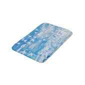 Blaue Küste Vögel Moderne Wasserfarben Kunst Badematte (Schrägansicht)