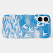 Blaue Küste Vögel Moderne Wasserfarben Kunst Case-Mate iPhone Hülle (Rückseite (Horizontal))