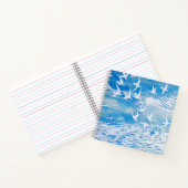 Blaue Küste Vögel Moderne Wasserfarben Kunst Notizblock (Innenseite)