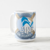 Blaue Küsten-Delfine Kaffeetasse (Vorderseite Links)