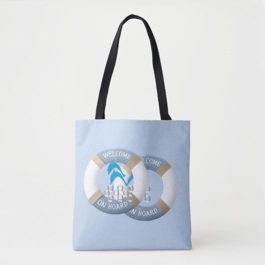 Blaue Küsten-Delfine Tasche (Vorderseite)