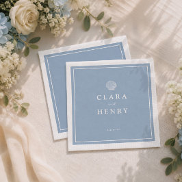 Blaue Küsten-Muschel-Hochzeitsservietten Serviette