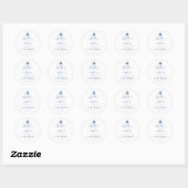Blaue Küsten-Toile-Leuchtturm-Hochzeit Runder Aufkleber (Blatt)