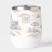 Blaue Küsten-Tropen-Französische Toile Monogramm (Vorderseite)