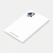 Blaue Küstenblumen Japandi Anlass blanko Post-it Klebezettel (angewinkelt)