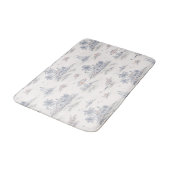Blaue Küstenfranzösische Toile Badematte (Schrägansicht)