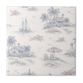 Blaue Küstenfranzösische Toile Fliese (Vorderseite)