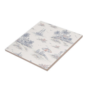 Blaue Küstenfranzösische Toile Fliese