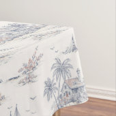 Blaue Küstenfranzösische Toile Tischdecke (Beispiel)