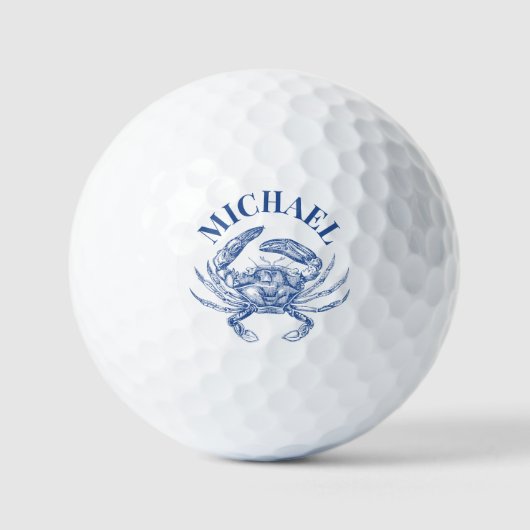 Blaue Küstenkrebse Golfball (Vorderseite)