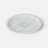 Blaue Küstenmuschel-Hochzeit Pappteller (Schrägansicht)