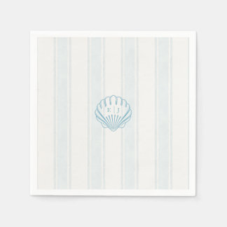 Blaue Küstenmuschel-Hochzeit Serviette