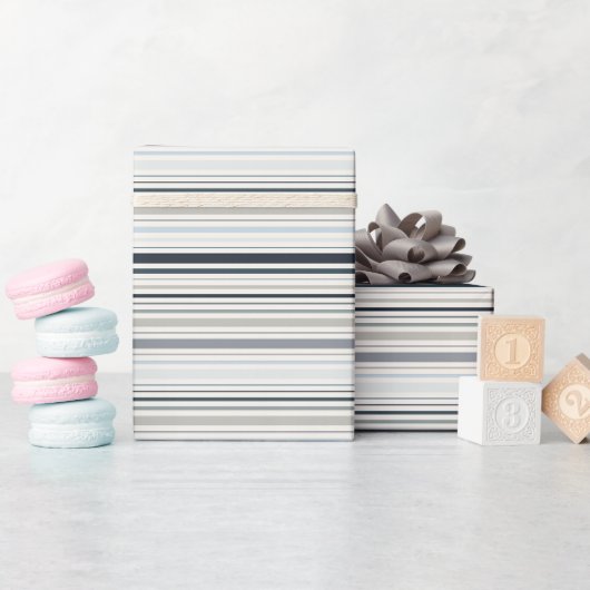 Blaue Küstenstreifen Geschenkpapier (Babyparty)