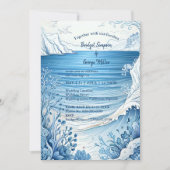 Blaue Küstenvibe Hochzeit Einladung (Vorderseite)