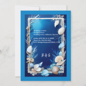 Blaue Küstenvibe Hochzeit Einladung (Rückseite)
