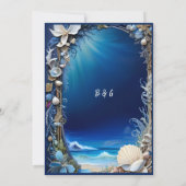Blaue Küstenvibe Hochzeit Einladung (Rückseite)
