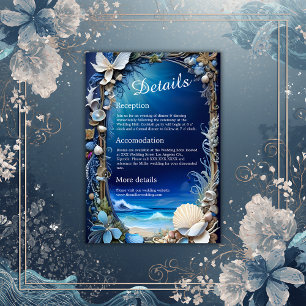 Blaue Küstenvibe Hochzeitskarte Begleitkarte