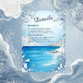 Blaue Küstenvibe Hochzeitskarte Begleitkarte