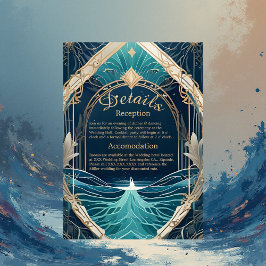 Blaue Küstenvibe Hochzeitskarte Begleitkarte