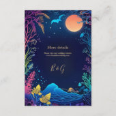 Blaue Küstenvibe Hochzeitskarte Begleitkarte (Rückseite)