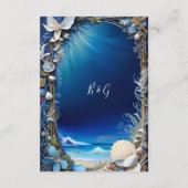Blaue Küstenvibe Hochzeitskarte Begleitkarte (Rückseite)