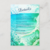 Blaue Küstenvibe Hochzeitskarte Begleitkarte (Vorderseite)