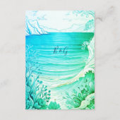 Blaue Küstenvibe Hochzeitskarte Begleitkarte (Rückseite)