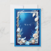 Blaue Küstenvibe Hochzeitskarte RSVP Karte (Rückseite)