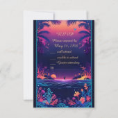 Blaue Küstenvibe Hochzeitskarte RSVP Karte (Vorderseite)