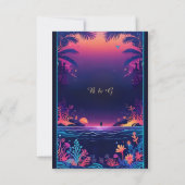 Blaue Küstenvibe Hochzeitskarte RSVP Karte (Rückseite)