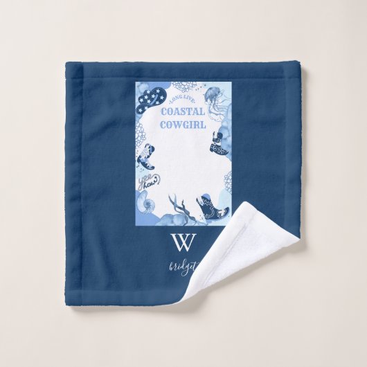 Blaue Küstenwache Badhandtuch Set (Waschlappen)