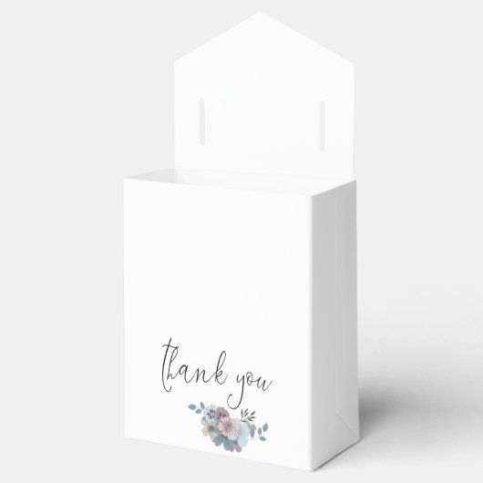 Blaue Lachs Rosa Blumenbezeichnungen Datum Weiß Geschenkschachtel (Geöffnet)